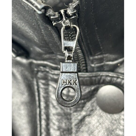 Sequence Womens Leather Jacket Lined Pockets Collar Full Zip Black Size 16 - Picture 10 of 16